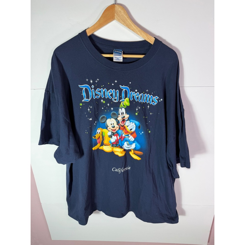 Disney Dreams California Graphic T-Shirt Navy Blue Mickey Donald Goofy XXXL